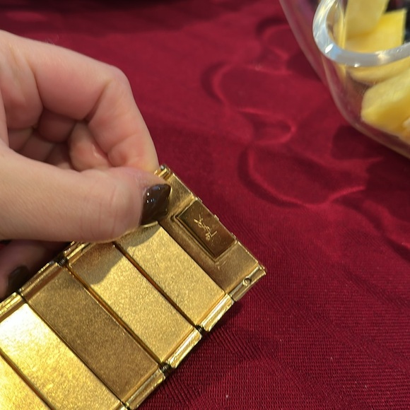 RARE Vintage Y.S.L. Yves St. Laurent Enameled Wide Bracelet - Picture 4 of 6